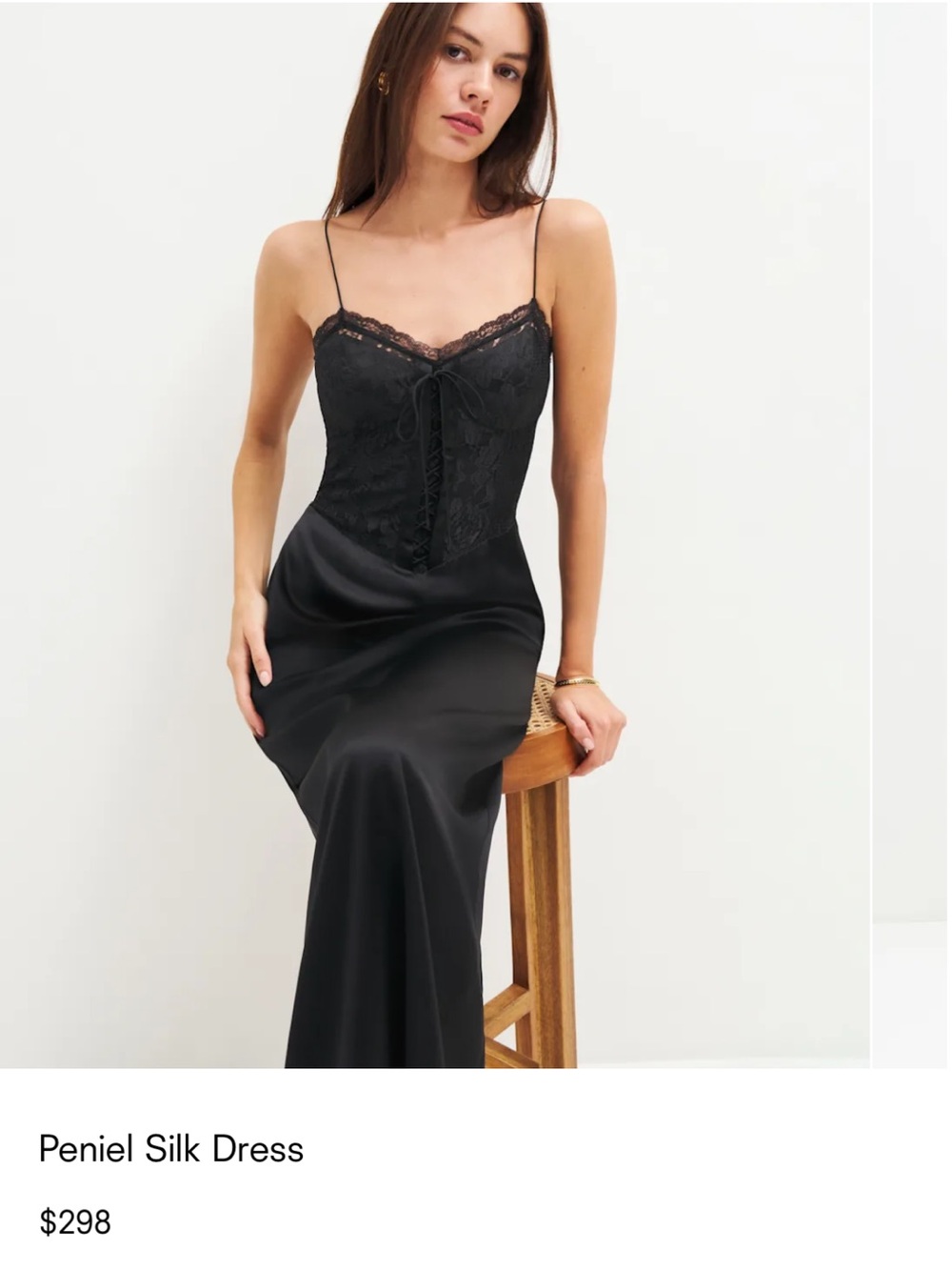 Reformation Peniel Silk Dress Black - Size 4